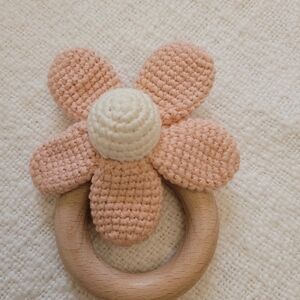 Crochet Flower Baby Teether/Rattle